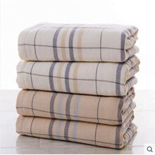 金号纯棉毛巾纱布无捻柔软不掉毛吸水面巾简雅方格家用面巾GA1095