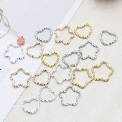 Embossed opening ring DIY Jewelry parts connector star love Earrings Jewelry Material Science