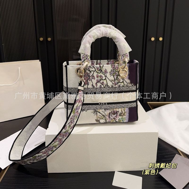 跨境2025新款经典刺绣戴妃手提单肩斜挎包包高品质轻奢女士手提包|undefined