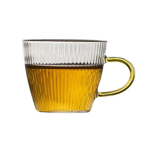 Heat-resistant Hammered Glass Cup with Handle, Tea Cup, Gongfu Tea Cup, Small Cup, Household Glass Cup, Heat-resistant Glass Cup