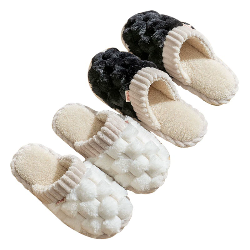 Хлопковые тапочки для женского дома зимой
