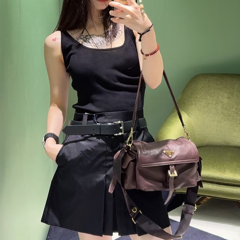ins网红复古休闲百搭多口袋尼龙机车风单肩腋下包2025秋冬新款女|undefined