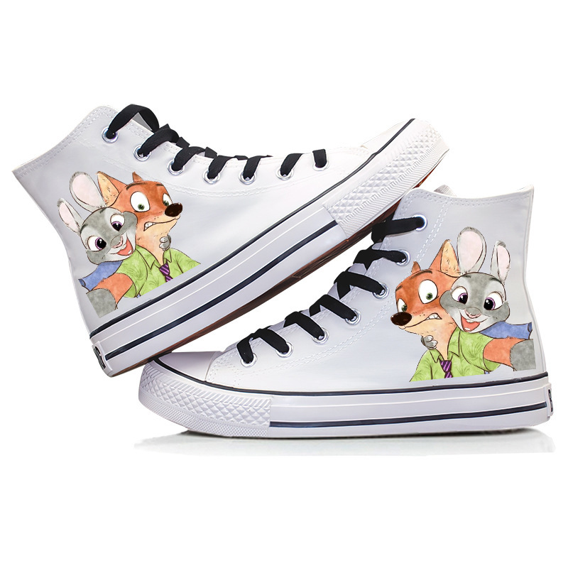Cross - Border new animal City 2 lindos zapatos de lona de dibujos animados alrededor de zapatos casuales estudiantes zapatos impresos de moda