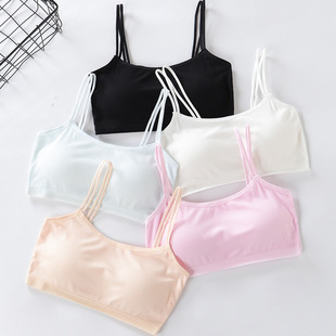 Girl's Tube Top Pure Cotton Double-Layer Middle and Large Children's Bra Junior Senior high school Women's Vest Sling Underwear Children's Underwear