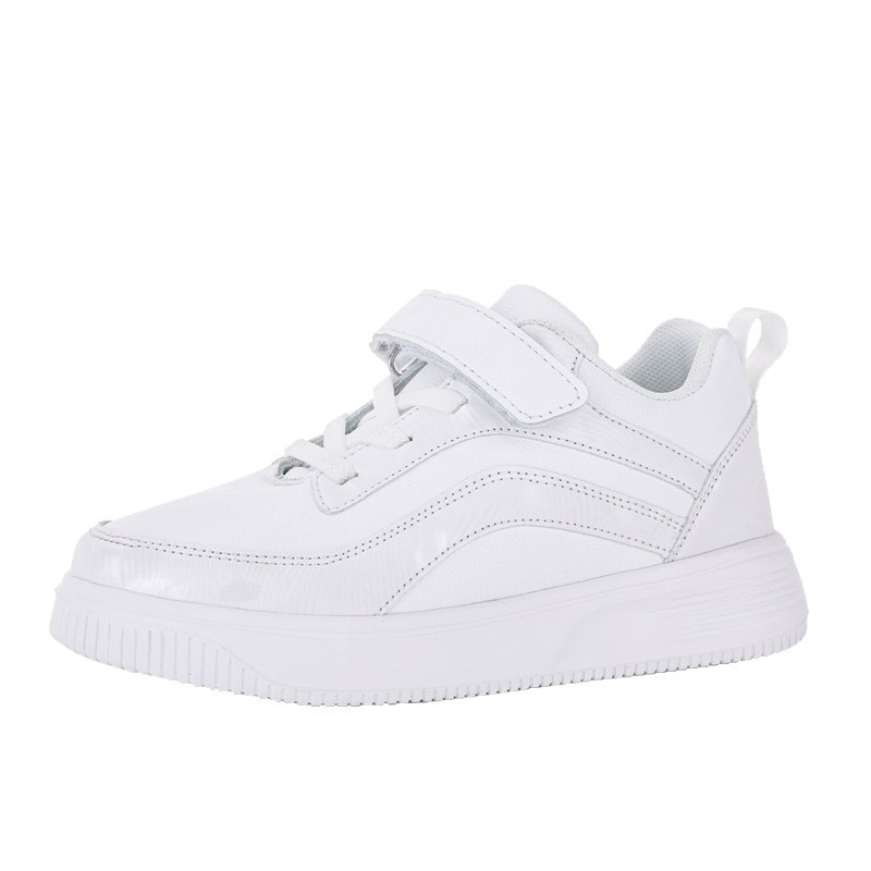 Children's Shoes Children's White Shoes Boys White sneaker Casual Autumn and Winter Leather Warm Middle and Large Children's Girls' Shoes
