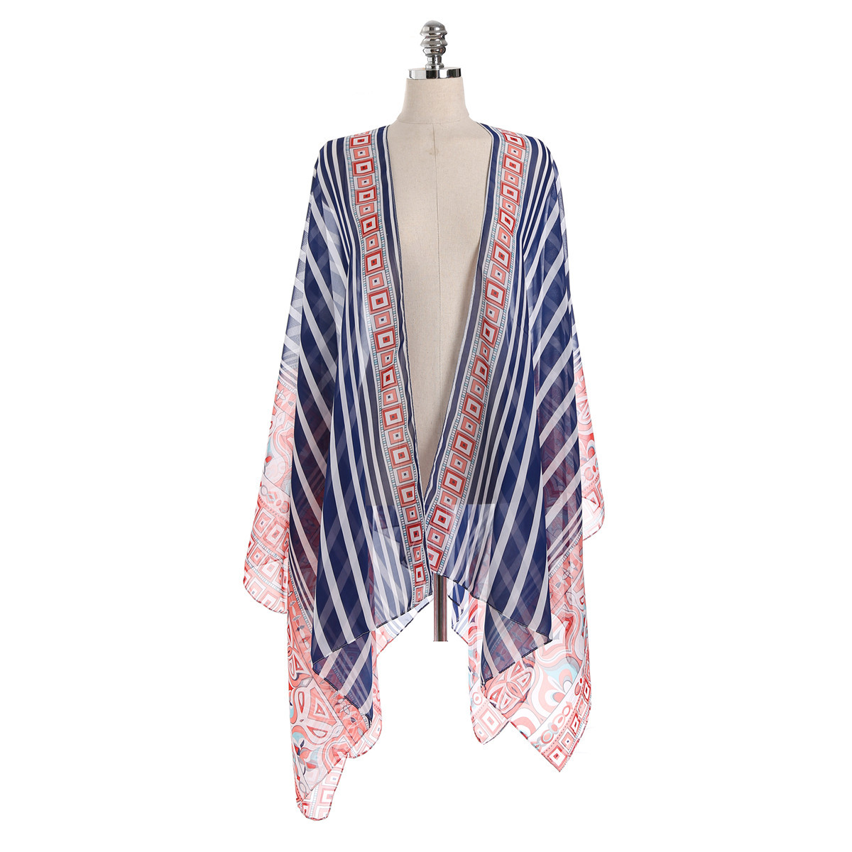 Venta caliente transfronteriza primavera y verano estilo europeo y americano corto gasa blusa de playa protección solar sombrilla kimono cardigan image 12