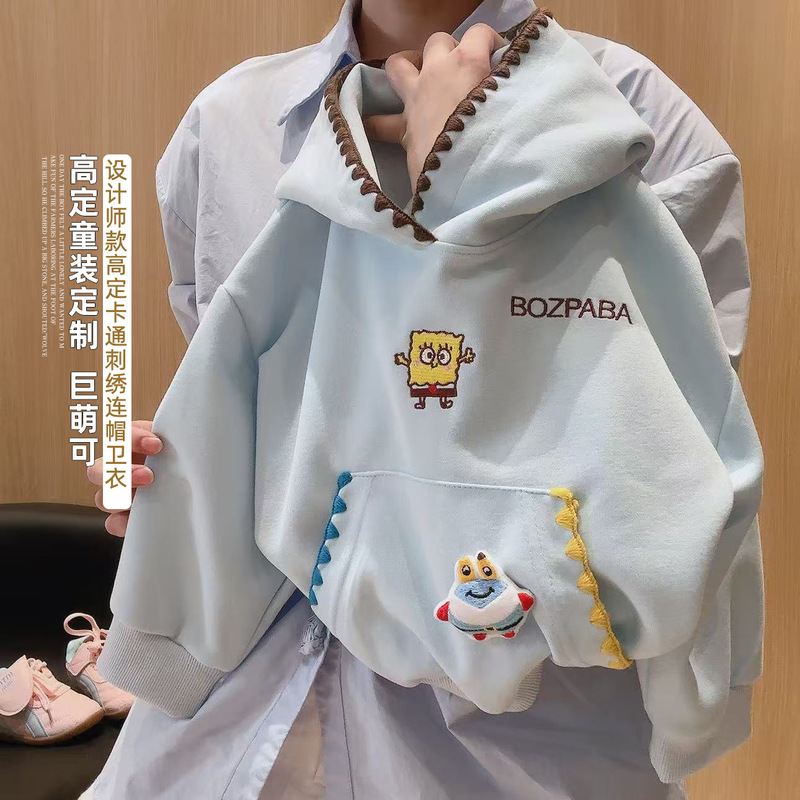 Autumn New Children's Clothing Shell Embroidered Hooded Sweatshirt for Boys and Girls Fashionable Doll Embroidered Outer Wear Foreign Style Baby Tops Autumn New Children's Clothing Shell Embroidered Hooded Sweatshirt for Boys and Girls Fashionable Doll Embroidered Outer Wear Foreign Style Baby Tops