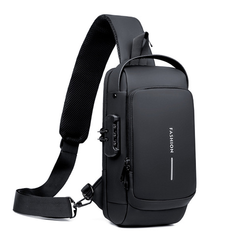 Waterproof Men's Motorbike Bag Password Anti-Theft Chest Bag Men's Bag Single-Shoulder Bag Sports Single-Shoulder Casual Multi-Function Crossbody Bag