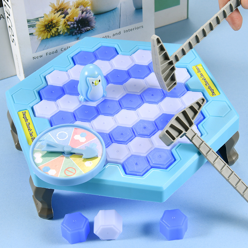拯救企鹅敲冰玩具 破冰台敲打拆墙儿童桌游亲子益智游戏互动玩具