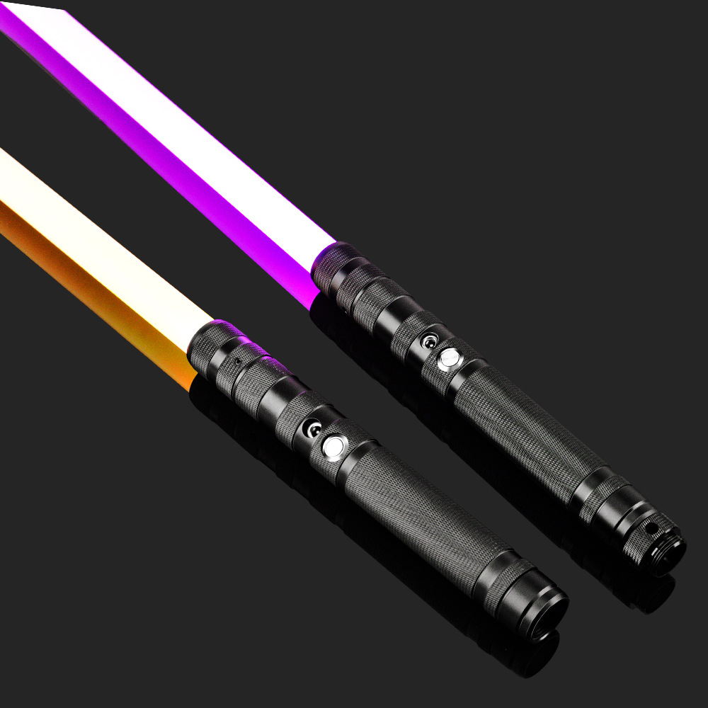 Metal Lightsaber transformación emisor de luz dos en uno 14 colores mudo de los niños puestos jugando palillo luminoso palo pelo juguetes al por mayor
