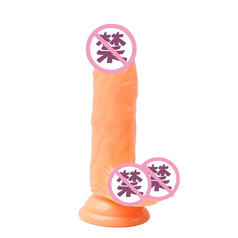 Wearable Strapless Dildo with Suction Cup, Transparent TPE, Veined Shaft with Egg Base — detail image 5