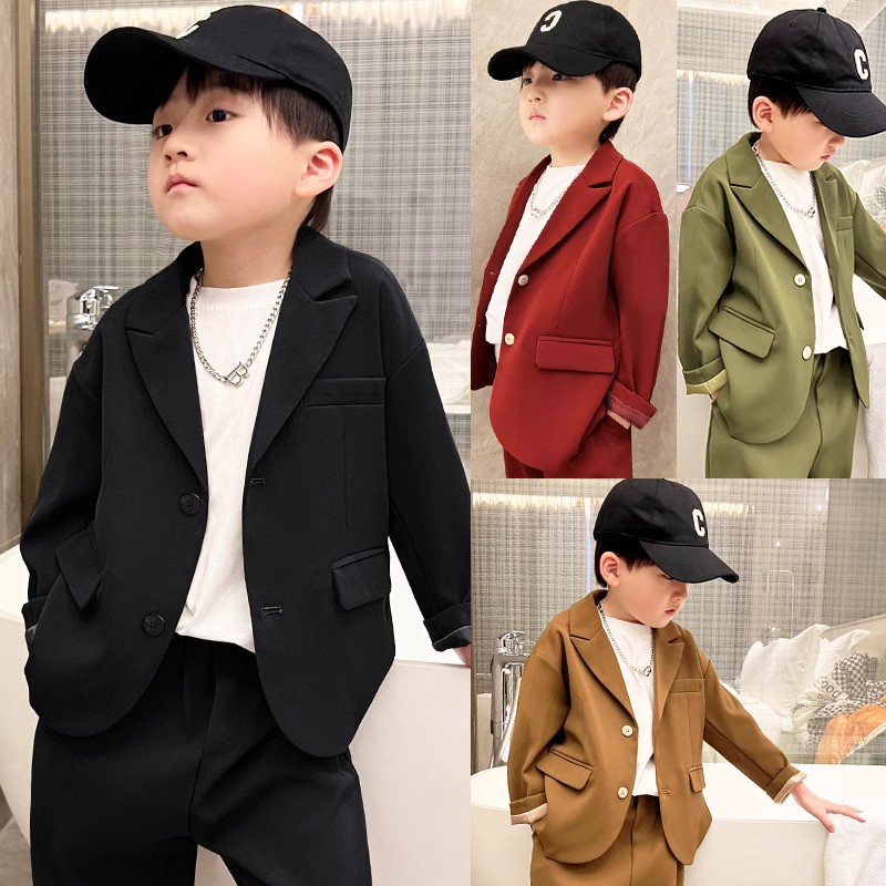 Spring and Autum New Boys' Suits, Handsome Host Dresses, Flower Girl Catwalk, Fashionable Kidsren's Korean Suits, Trendy