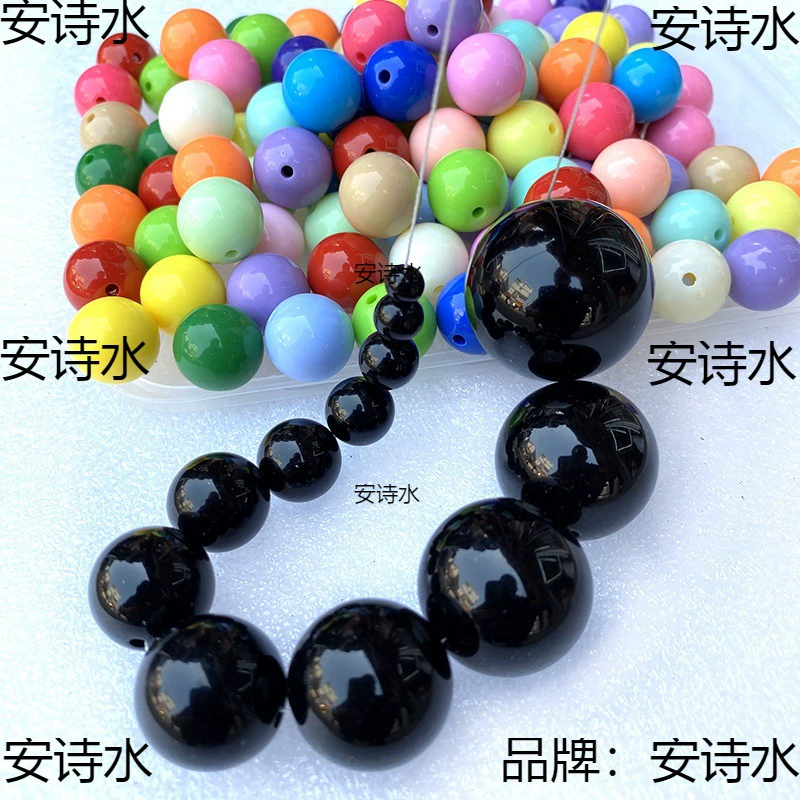 Round beads, bag, plastic woven acrylic accessory handmade, DIY