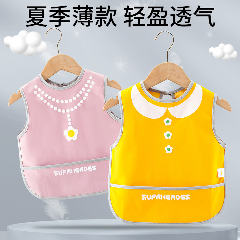 Children's Waterproof Reversible Coverall with Long Sleeves, Apron for Toddlers and Infants, Baby Bib for Newborns and Mothers