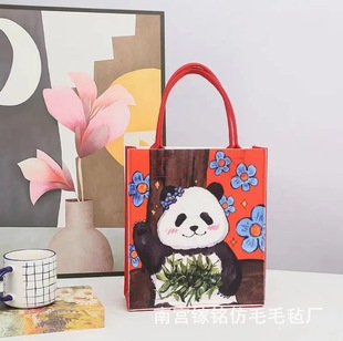 Hot Selling Gift Felt Tote Bag Primary School Students Hand Bag Students Cartoon Book Bag Children Art Tilting Bag