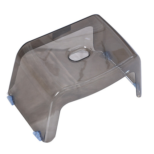Simple and Elegant Plastic Stool for Home Use, Suitable for Bathroom and Bedroom, Equipped with Non-Slip Pads, Transparent Square Stool