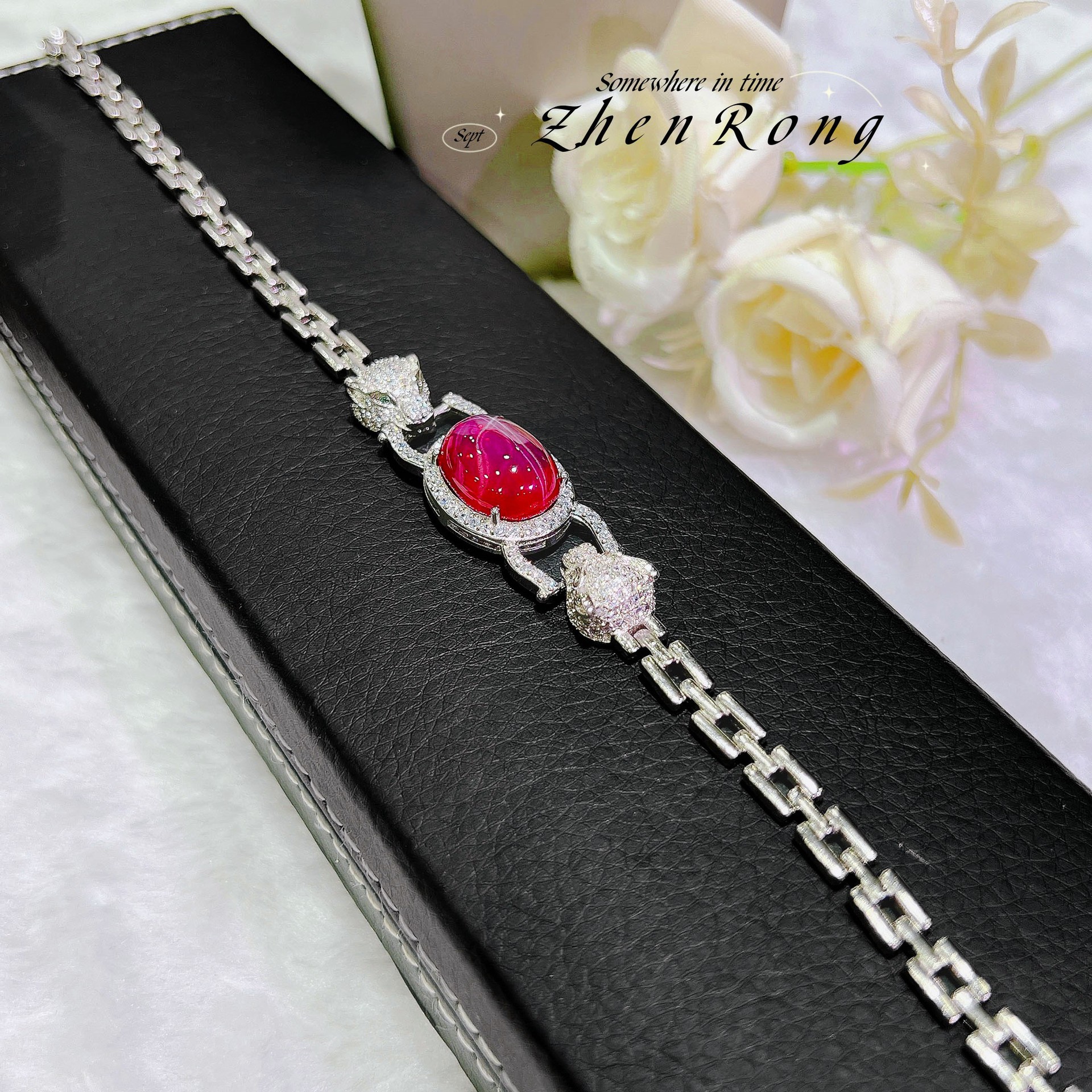 High-end Cuban Chain Necklace Star Bracelet Leopard Ring Set_voghion.com