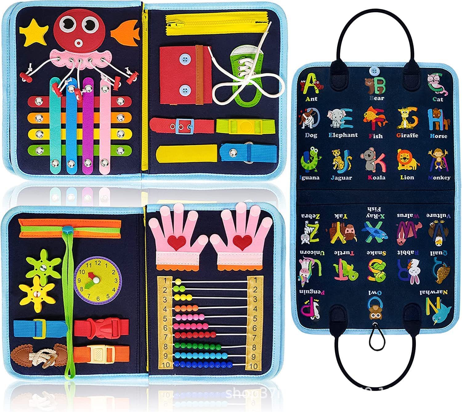Tablero de aprendizaje de fieltro para niños, juguete para niños pequeños, libro de ejercicios, capacidad de aprendizaje, tablero de vestir, rompecabezas