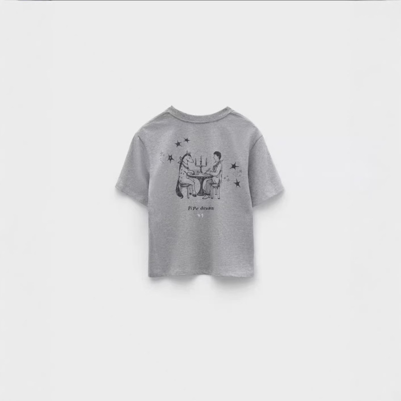 Yb Launches 26 Early Spring Low New Model Classic Slim-Fit Short-Sleeve T-Shirt for Women with Small Logo on the Chest and Small Horse Print on the Back