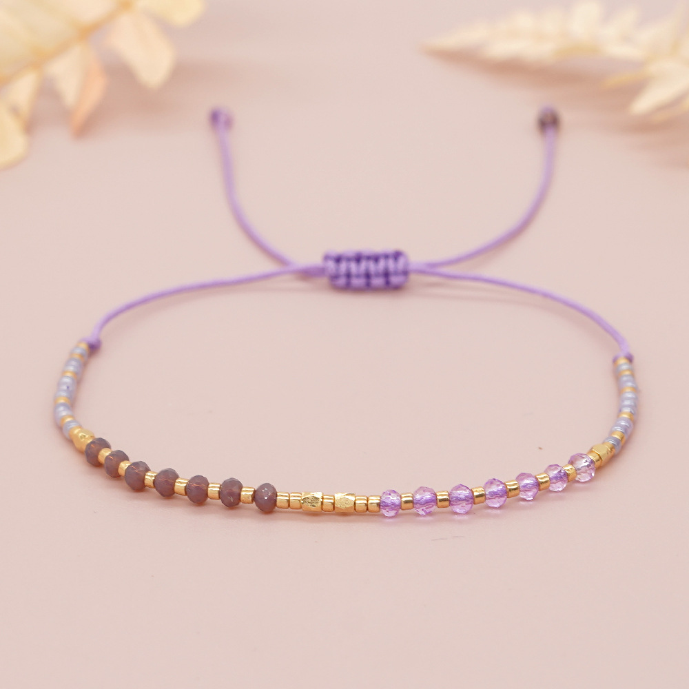 5g Weight Bracelets Classification 1 Piece Quantity Holiday, Daily Occasion Glass, glass, rope Material Round Pattern Couple Gender Beaded Design Simple Style, Classic Style Style Simple Style Classic Style Round Glass Glass Rope Wholesale Bracelets 4