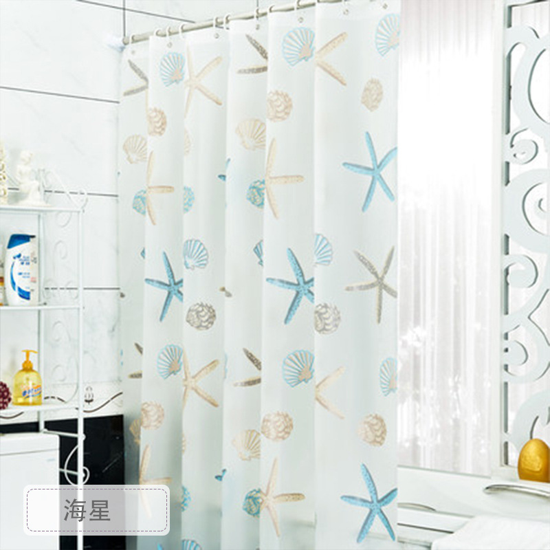 Cortina de Ducha para Hotel, de PEVA, con Diseño de Estrella de Mar, Impermeable, Cortina de Baño, Cortina Impresa, Cortina de Ducha para Baño image 8