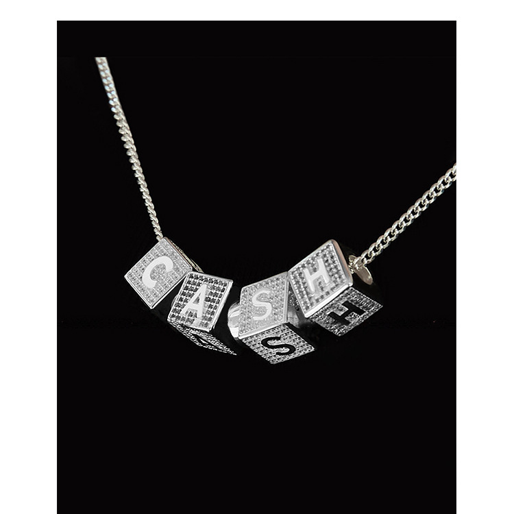 Hip-Hop Letter Copper Plating Rhinestones Necklace