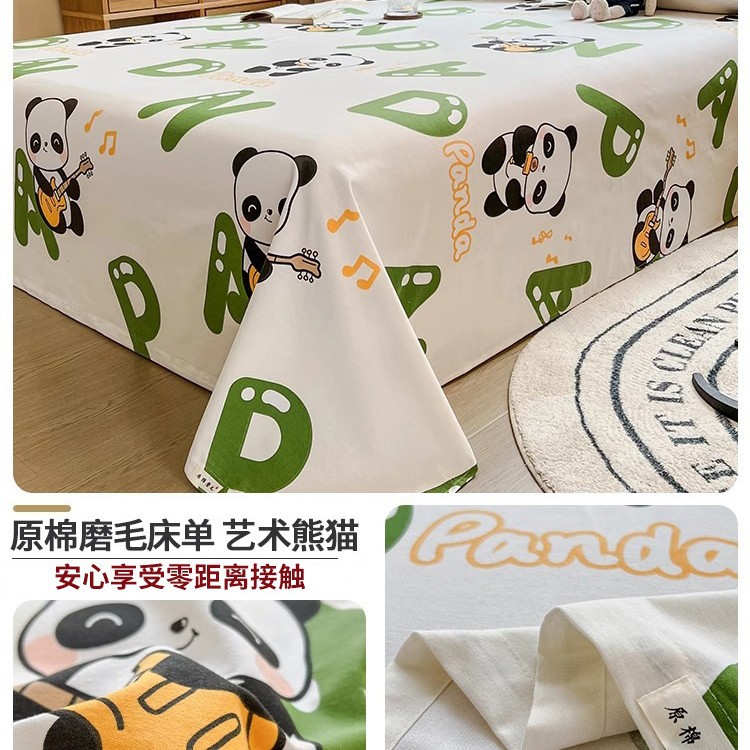 2025 nueva sábana de algodón cepillada de una sola pieza de algodón grueso dormitorio de invierno cama individual funda de almohada de tres piezas