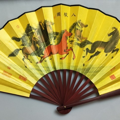 8inch枚の絹扇子、10inch枚の無地の男性用扇子、古代扇子、折りたたみ扇子、中国風山水画扇子、ダンス扇子|undefined