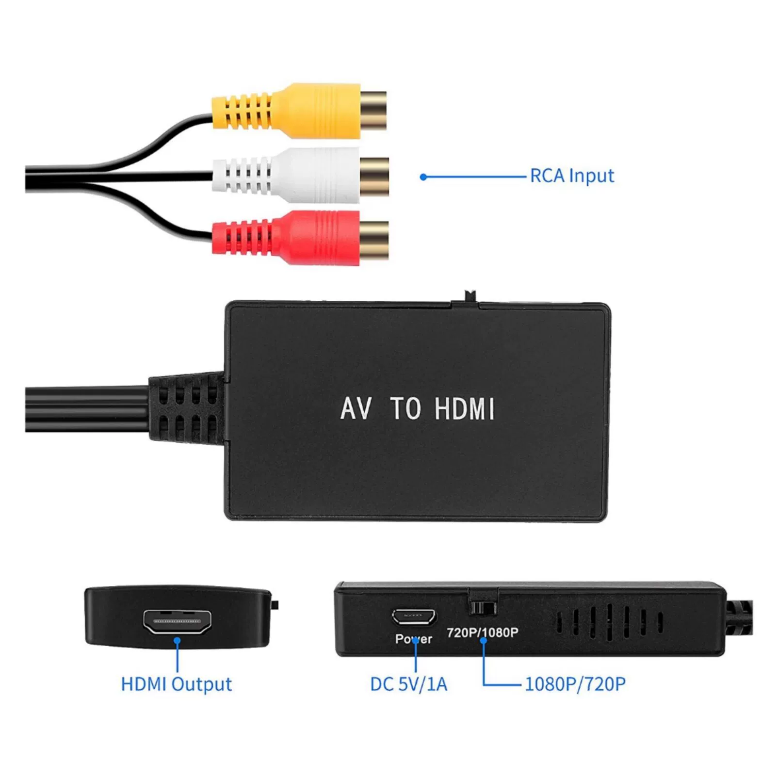AV на HDMI для приставок PS1 PS2 PS3, STB, Xbox, VHS, VCR, воспроизведение Blu-ray/DVD