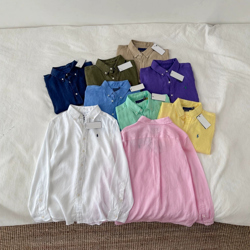 Original Ralph/Little Pony 100% Linen Long-Sleeve Shirt with Polo Collar, Classic and Timeless Women's Shirt Original Ralph/Little Pony 100% Linen Long-Sleeve Shirt with Polo Collar, Classic and Timeless Women's Shirt
