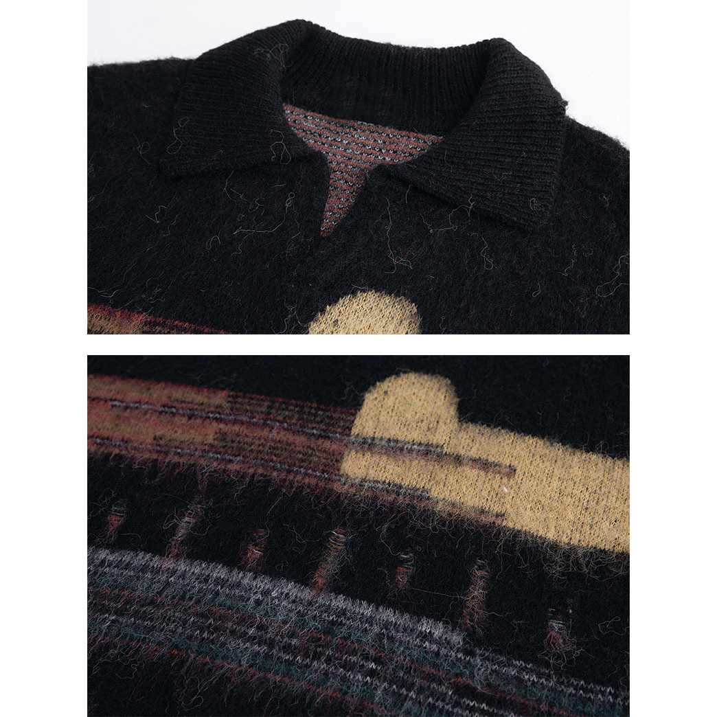 Explosiones transfronterizas de tamaño grande europeo polo camiseta collar V camiseta de punto suéter masculino irregular fábrica de camiseta al por mayor