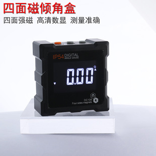 HUOTO IP54 digital display inclinometer angle meter LCD screen slope level protractor four sides with magnetic