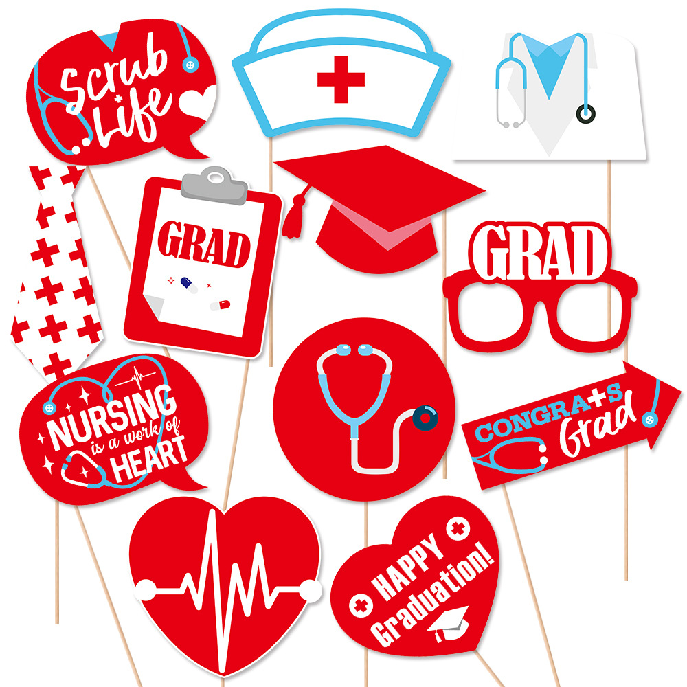 Temporada de graduación de Amazon, props de fotos de enfermería médica, fiesta de graduación, decoración de fiesta, props de selfie creativos extraños