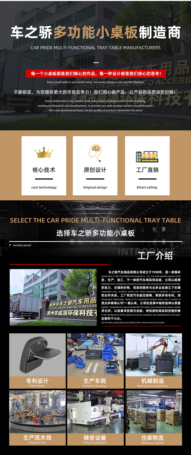 Factory Direct Sales Suitable for Kiacarnival Car Modification Accessories Car Foldableing Kia Carnival Small Table