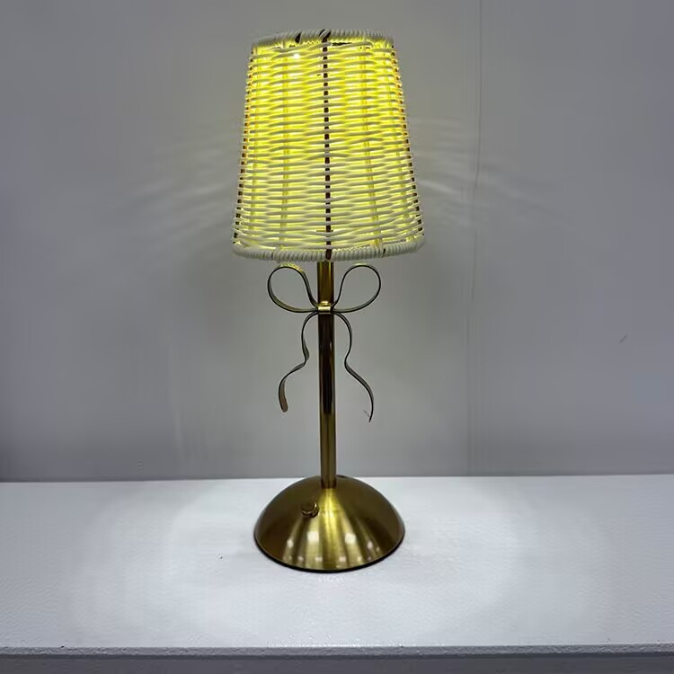 Retro vidina trenzada lámpara de escritorio de arco inalámbrico recargable dormitorio de cabecera de la cama luces de atmósfera para luces LED transfronterizas image 11