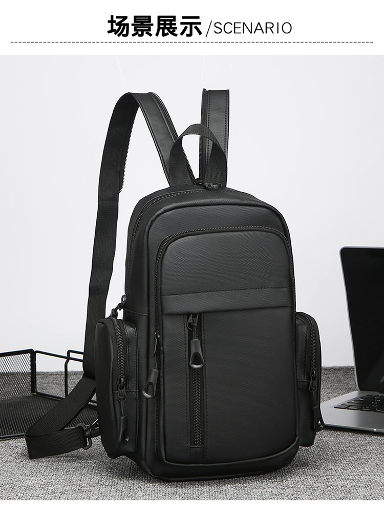 New men's chest bag, water-resistant, cross-border Oxford fabric, suitable for both shoulder and single shoulder, business men's computer backpack undefined