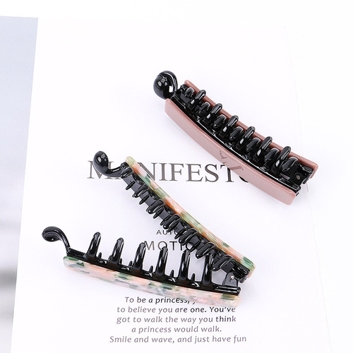 Korean Fashion Retro Acetate Leopard Print Hair Clip Hair Accessory Headband Simple New Ponytail Braid Clip Banana Clip Vertical Clip