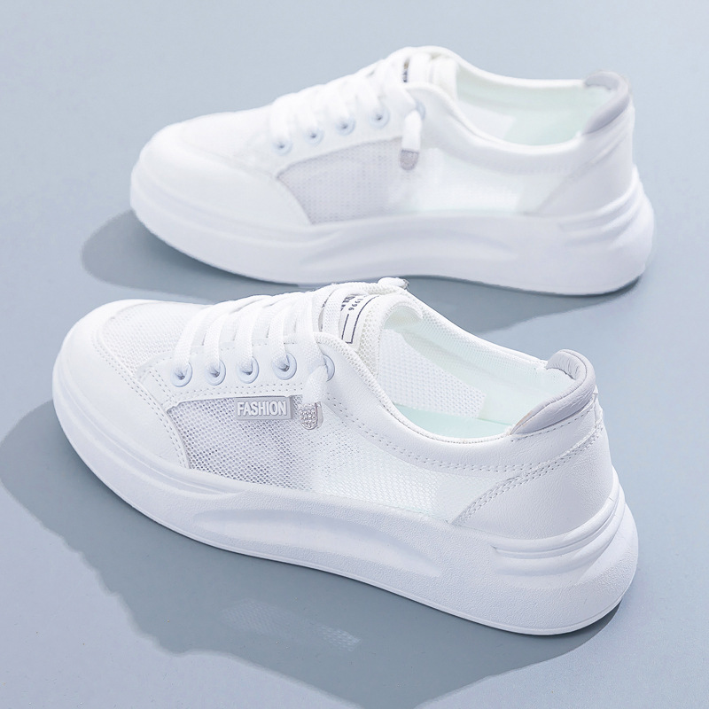 White Sneakers for Women, Spring/Summer 2026 New Model, Breathable Mesh, Versatile Thin Casual Thick-Soled Shoes, Wholesale Available White Sneakers for Women, Spring/Summer 2026 New Model, Breathable Mesh, Versatile Thin Casual Thick-Soled Shoes, Wholesale Available