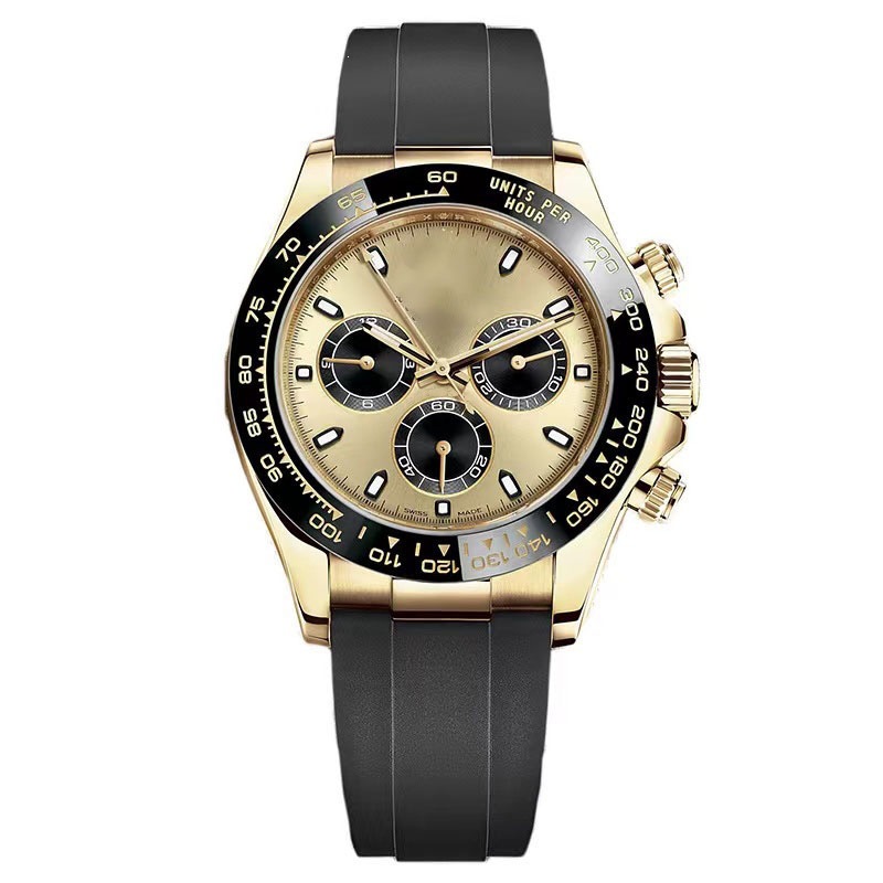 Kişi üçün avtomatik mexaniki saat, keramika bezel, rezin qayış