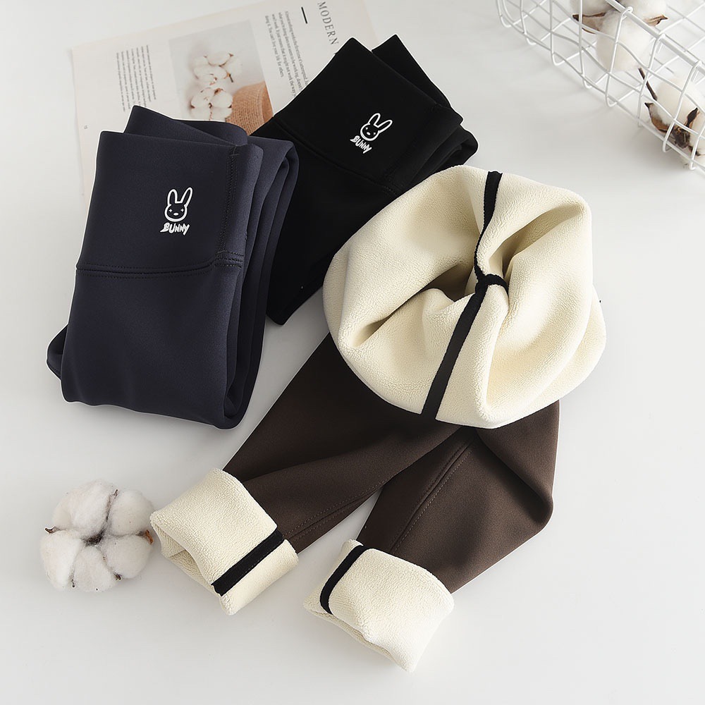 亲子母女装女童加绒鲨鱼裤新款冬季2023新款加厚儿童芭比打底裤子