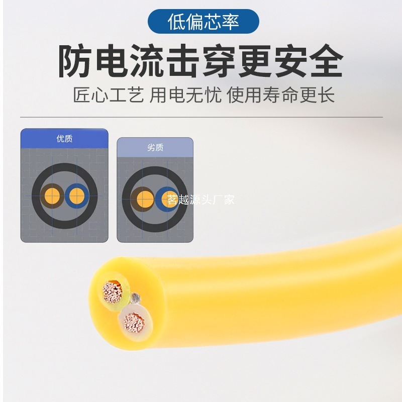 国家標準ケーブル 2 芯 1.5 2.5 平方家庭用電源タップ屋外防水腱延長コード電線ソフトワイヤー|undefined