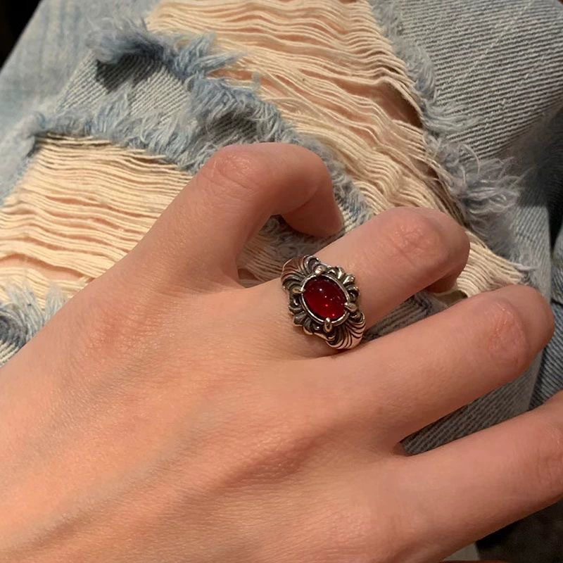 Stacking Ring (Palace) — Vintage Adjustable Index Ring, Moonstone & Ruby Styles, One Size