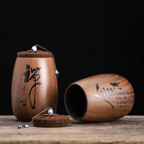 Tea can purple clay moisture-proof sealed can ceramic retro household large half-pound green tea Pu'er loose tea storage can