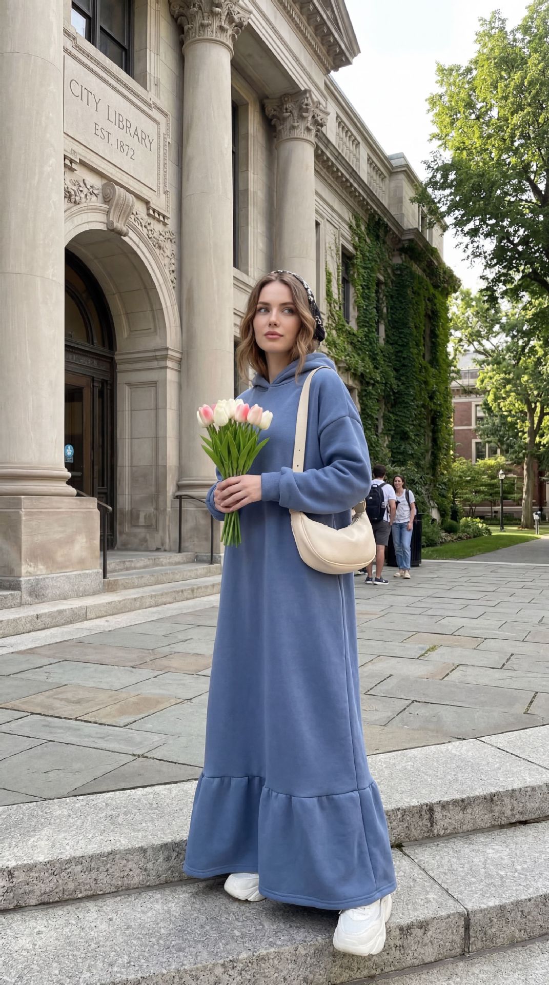 Women's Long Knitted Hoodie Dress - Slim Fit Tunic For Fall Winter, Casual Stretch Maxi Dress With Front Pockets_ecoleips.com