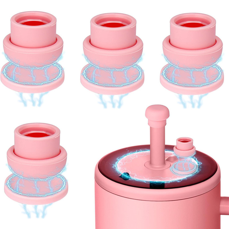 クロスボーダー新型ストローキャップMagnetic suction straw cap食品級シリカゲル磁気ストローキャップ|undefined