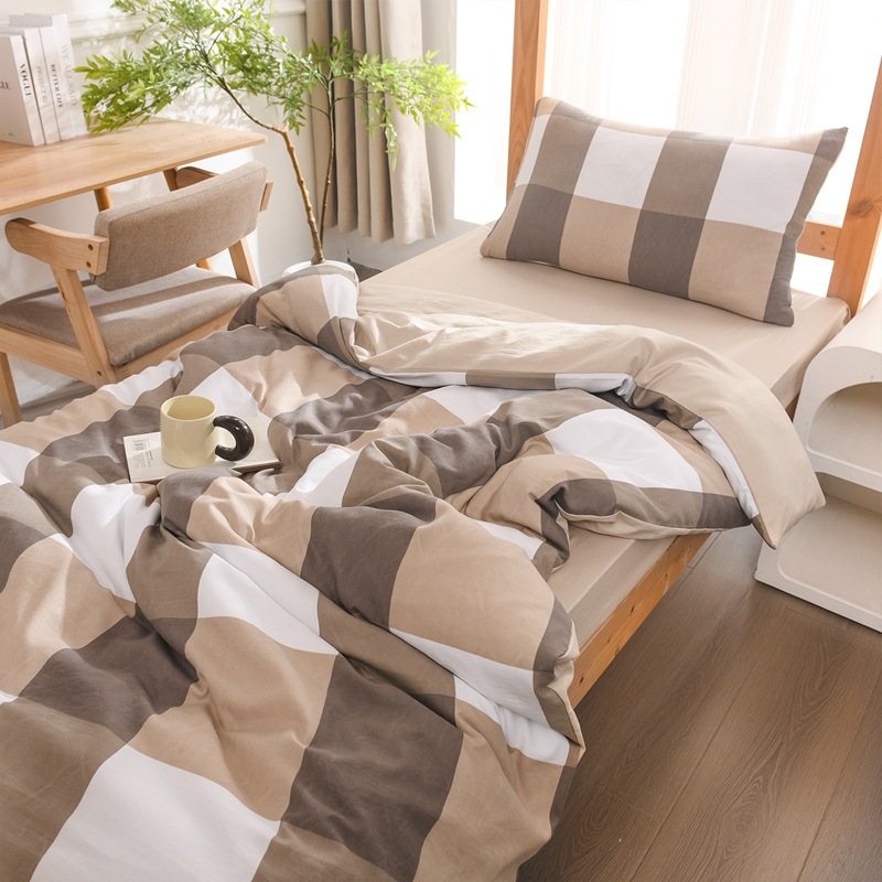 Algodón lavado, dormitorio de estudiantes de tres piezas, literas de dormitorio, lavable a máquina individual universal, lavado a máquina, nuevo estilo 2025