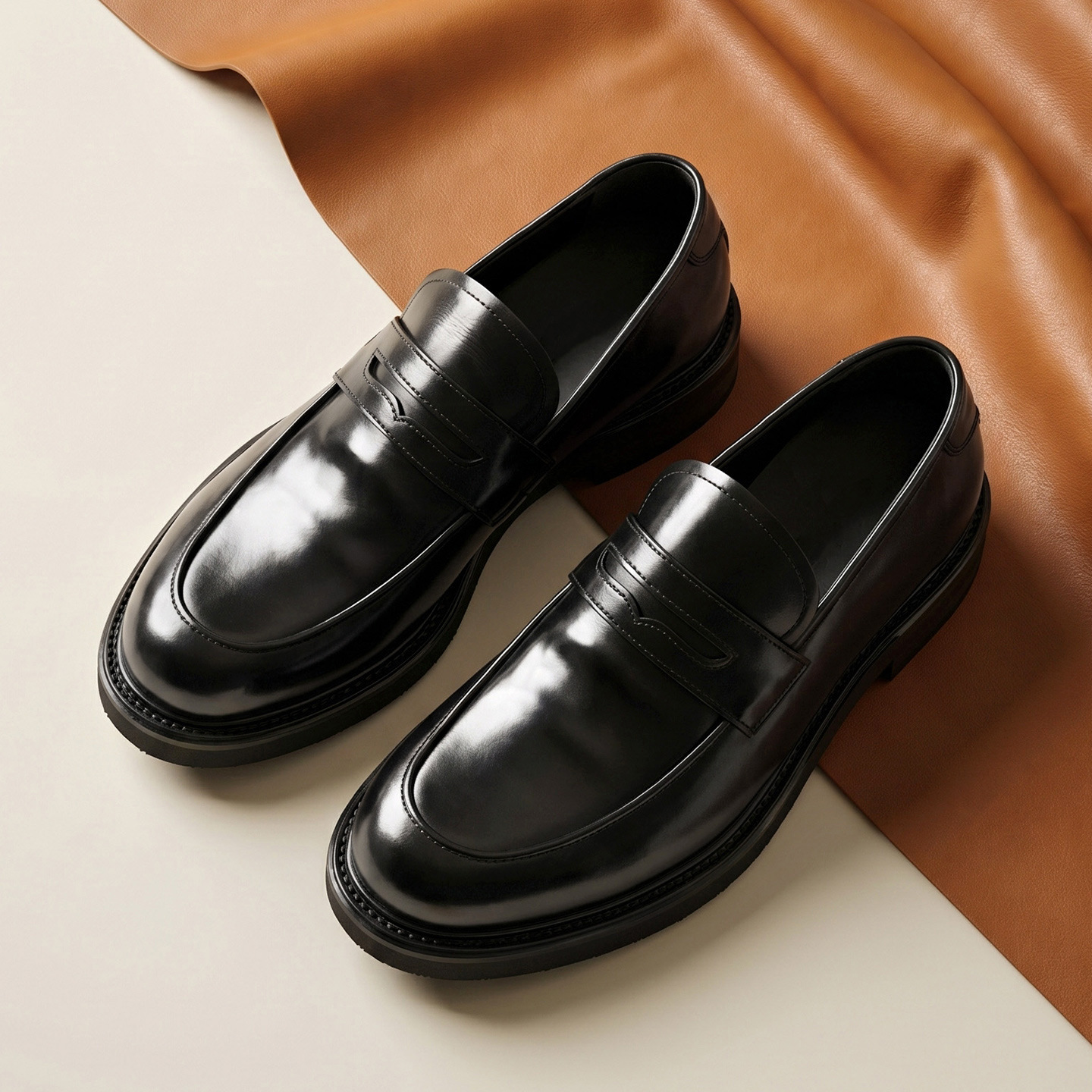 Kişi dəri ayaqqabı - biznes və gündəlik slip-on loafer