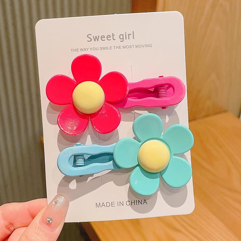 Hermosas flores para el cabello para niños coloridos dulces pinzas de cabello laterales pinzas de frangeas niñas pinzas de cabello trituradas adornamientos para el cabello