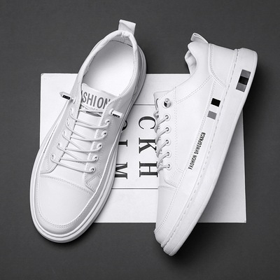 ventilation White shoes 2024 new pattern Korean Edition Trend leisure time Trendy shoes White shoes Leather skate shoes Spring live broadcast