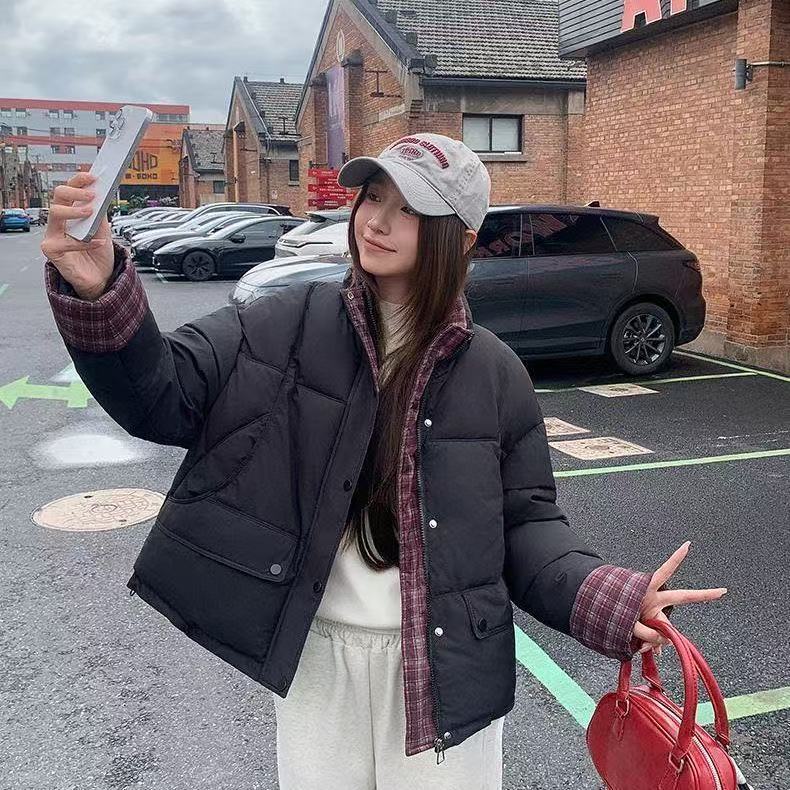 Transfronterizo 2025 damas otoño invierno revestimiento nuevo abrigo de plumón corto de mujer suelta chaqueta de pan casuales image 2